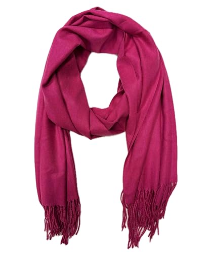 Jeamis Kaschmir Schal Winterschal Baumwolle Super Weich Elegant Übergangsschal Unisex (Pink)