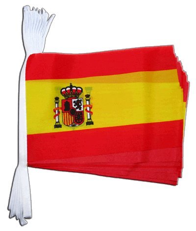 Guirlande drapeau Espagne avec blason de 5,9 m pour decoration