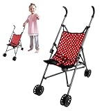  Baby Doll Polller Pollable Doll Pram avec Ceinture de sécurité en Forme de T et poignée Push Manche Lavable détachable Baby Pram pour Les Filles, Faire Semblant Jouer #