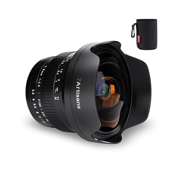 7artisans 7.5 mm F3.5 Ultra-Weitwinkel-Fisheye-Objektiv, kompatibel mit APS-C Canon EF-Mount DSLR-Kameras Canon EOS 70D…