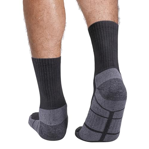 Men's Socks Moisture Wicking Cushioned Comfort Everyday Work Training Sports Athletic Crew Socks for Men, 5 Pairs3