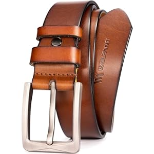 WOLFANT 1.5″ Full Grain Leather Belt for Men,100% Italian Solid Durable Leather
