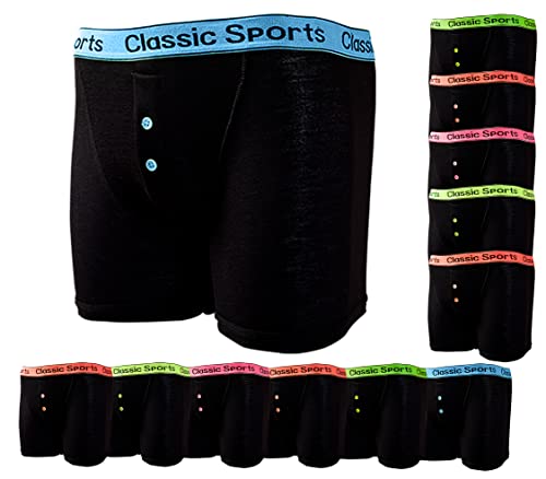 ASRL® Lot de 12 caleçons pour Homme sous-vêtements en Coton uni Fluo sous Pantalon caleçons Small jusqu'à XXL (L, 12 Neon) Cover