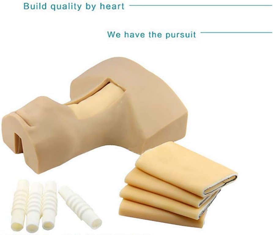 Cricothyrotomy, Tracheotomy Care Training Manikin PVC Tracheostomy Simulator Model,with 4X Simulated Trachea and 4X Neck Skin for Hospitals,Schools,Research Centre etc