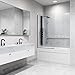 VIGO Zenith 34'' W x 62'' H Frameless Fixed Tub Screen in Matte Black with 3/8'' Clear Glass - VG6075MBCL3462