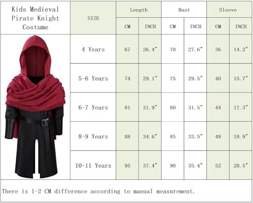 Image of TOKYO REVENGERS Kids Medieval Renaissance Pirate Costume Knight Cosplay Outfit LARP Costume Accessories Set