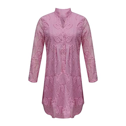 Robe robe de printemps été 2026 ample chic brodée fleurie
