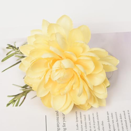 Alzapaños de cortina de flores OUdini amarillas con pinza decorativa pack de 2 2