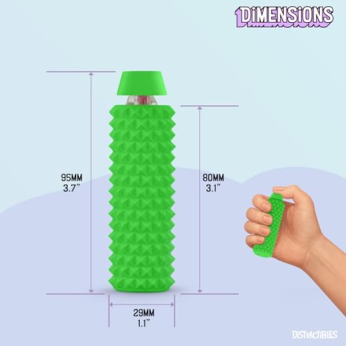 Image of Distractibles Spike Roller Clicker, Tactile Pain Stim Fidget with Clicker Switch, Pain Stimulation Roller with Lanyard (Green)