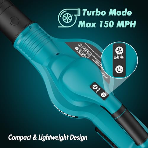 Image of Leaf Blower Cordless - 21V Powerful Electric Leaf Blower with 2 Batteries and Charger, 2 Speed Modes, 2.0Ah Lightweight Battery Powered Leaf Blowers for Lawn Care, Patio, Dust, Blowing Leaves