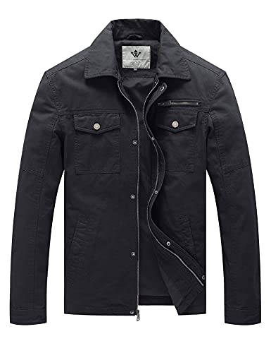 WenVen Mens Casual Canvas Cotton Military Lapel Jacket | Spring-Fall Utility Workwear Coat Regular Big Tall Sizes product thumbnail 14