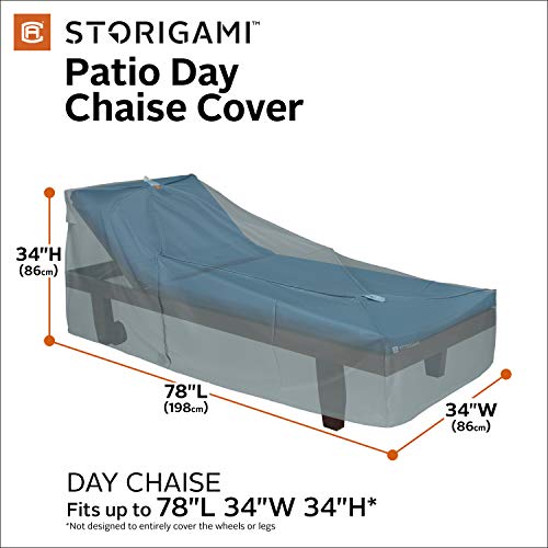 Classic Accessories Storigami Water-Resistant 78 Inch Easy Fold Patio Day Chaise Cover, Monument Grey, Patio Furniture Covers #TOP2