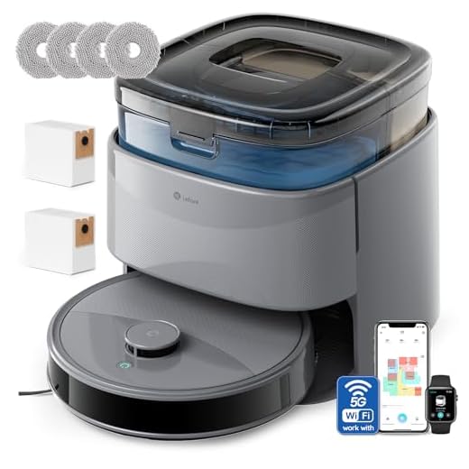 Lefant M3 Max Robot Aspirateur Laveur 20 000 Pa, Station Multifonctionnelle, Double Serpillière Rotative 200 TR/Min & Relevable 9mm, Navigation dToF, Évitement d'obstacles PSD, 220min, 5G/2.4G