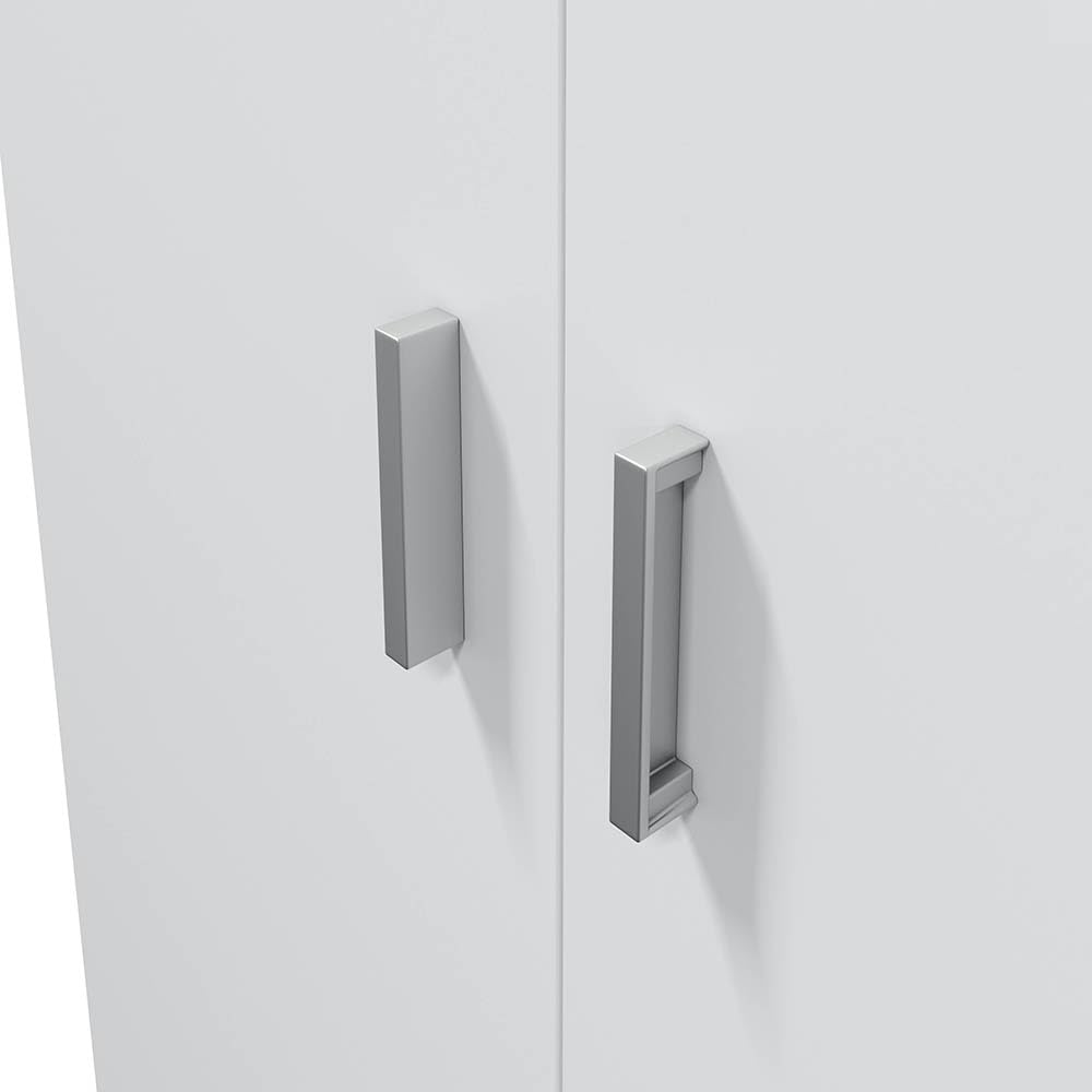 Habitdesign Armoire Multifonction avec 2 Portes et 3 étagères, 180 x 73 x 37 cm (H x l x P) Blanc Mat