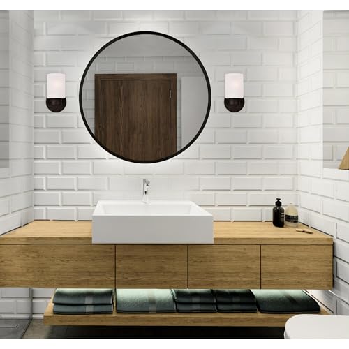 Image of Westinghouse 6227800 Sylvestre One-Light Indoor Wall Fixture, Brushed Nickel Finish with Frosted Seeded Glass