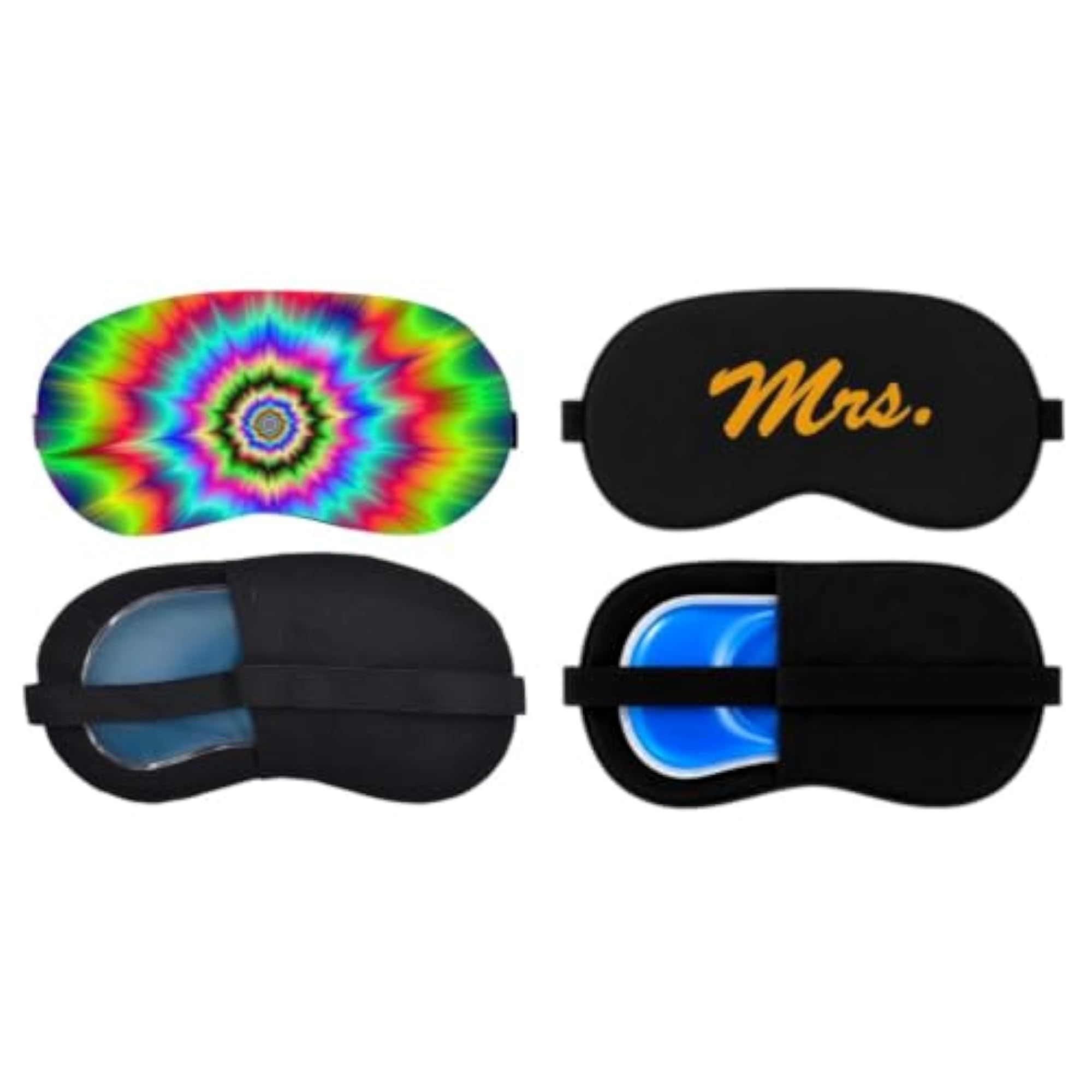 Sleeping Eye Mask Combo Pack of 2, Soft Fabric with Elastic Strap
