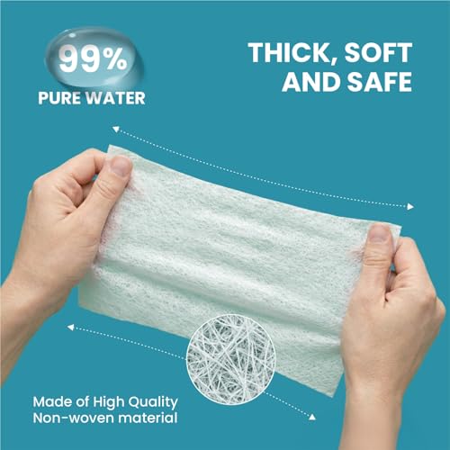 Image of Baby Wet Wipes with Lid - 328 Wipes (82 x 4 Packs) | Fragrance-Free, Alcohol-Free & Hypoallergenic | Extra Thick, Moisturizing & Gentle on Sensitive Baby Skin