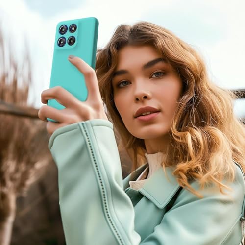 Image of DIZORO Microfiber Candy Case for Motorola Moto Edge 70 Fusion 5G Smooth Touch Cushion Liquid Soft Silicone Gel Phone Cases Non-Slip Full Body Protective Back Cover - Mint