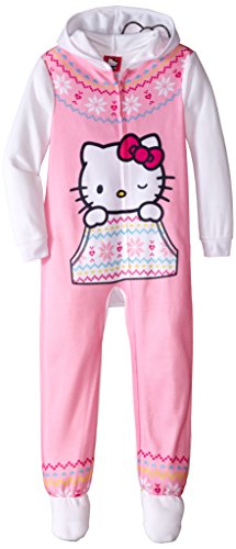 Komar Kids Big Girls' Hello Kitty Hooded Fleece Blanket Sleeper