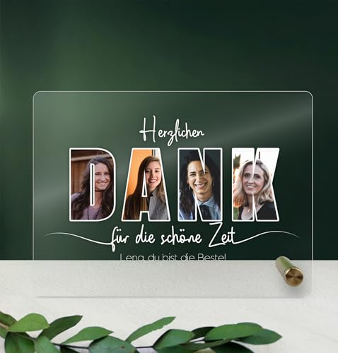 Dankeschön - Foto Acryl Tafel - Personalisiertes Geschenk