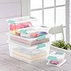 Sterilite 4-Pack Clip Box, Stackable Clear Plastic Bins with Latching Lids, Medium - Writing, Arts or Crafts Supplies Storage Containers for Home, Office, Classroom and Workshop Organization #5