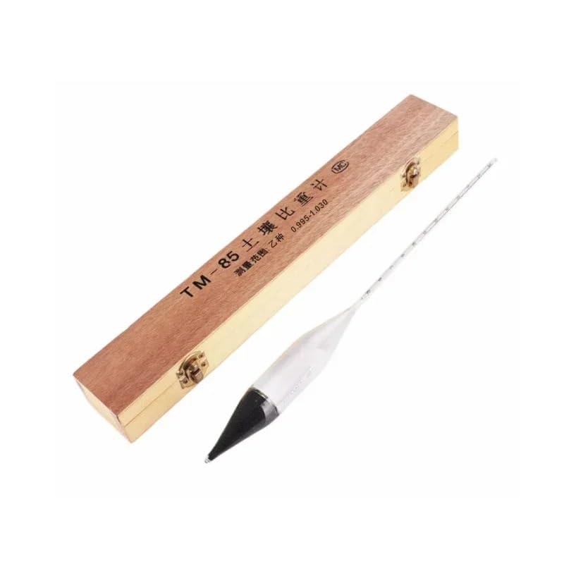 Soil Density Hydrometer 0.995-1.030 TM-85 B-Type Soil Densitometer Glass Float Gauge Densitometer Analyzer Wooden Packed