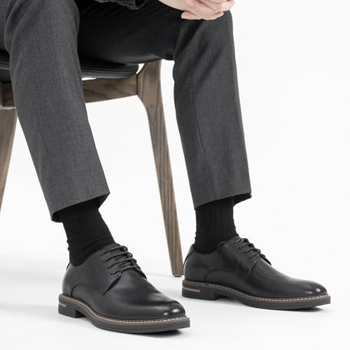 Image of Jousen Men's Dress Shoes Cap Toe Formal Oxfords for Men Business Lace Up Casual Comfortable Shoes