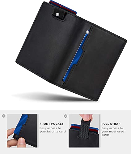 Contacts Men's Slim RFID Blocking Leather Wallet Black - Image 7