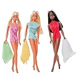 Barbie Signature Malibu Barbie & Friends Vintage Reproduction Gift Set, PJ and Christie Repro Dolls in Swimwear, Gift for Collector