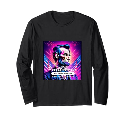Graphique patriotique Abraham Lincoln avec citation créative Manche Longue