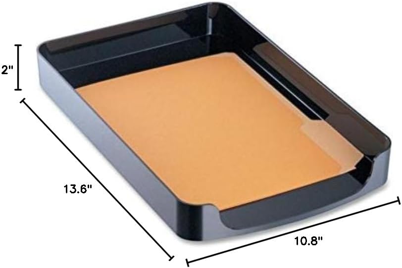 Officemate 2200 Series Executive Letter Tray, Front Load, Black (22232)