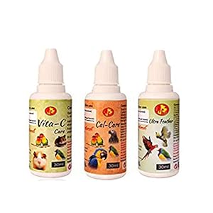 Pet Care International (PCI) Ultra Feather, Cal Care & Vita-C for Healthy Feathers and Provide Essential Vitamins and Calcium for Healthy Bird Healthcare (Combo) (30ml)
