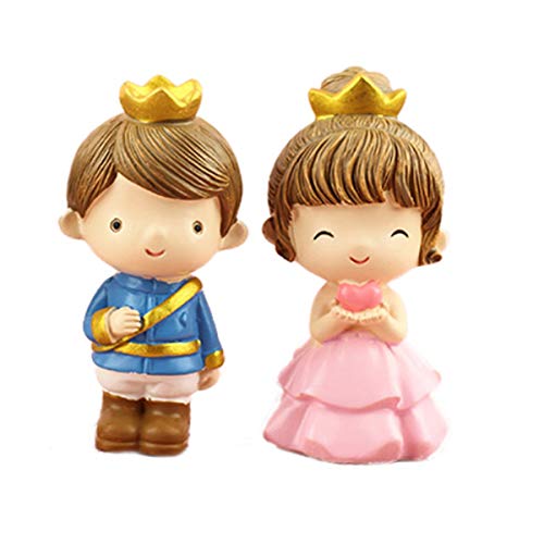 2 Pcs Prince Princess Doll Figures, Mini Prince Princess Figure Collection Playset Toys, Cupcake Topper, Cake Toppers, Cake Decoration, 3.15\" Tall