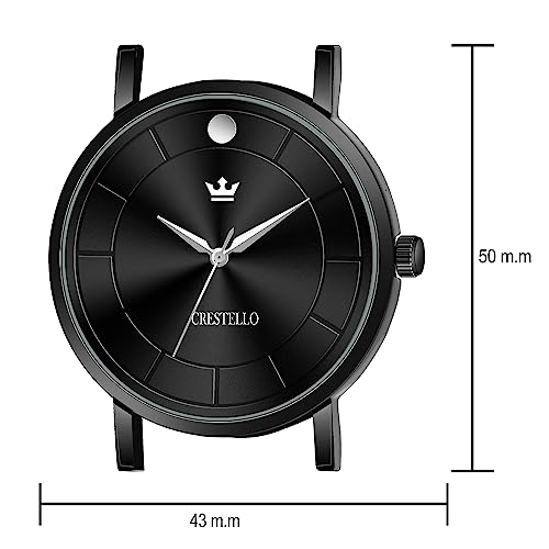 Image of CRESTELLO Silicone Strap Analog Wrist Watch for Men (Black /Blue /Grey /Green /Orange /Wine Red Strap)