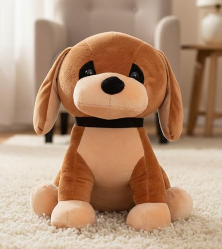 Image of Tickles Cute Dog Soft Stuffed Plush Animal Toy for Kids Boys & Girls (Color: Brown Size: 35 cm)