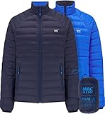 90 % Entendaunen, 10 % Federn Mac in a Sac Herren Daunenjacke Polar II Wendejacke - wasserabweisend, leicht, extra warm, Reißverschlusstaschen, 90% Daunen, 10% Federn - 2 Mäntel in 1, Marineblaues Saxenblau, XXL