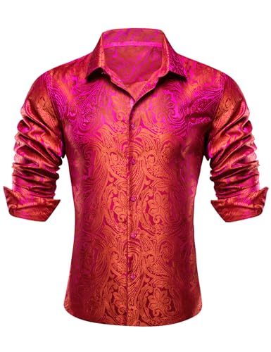 Chemise en soie homme motif cachemire floral style vintage luxe