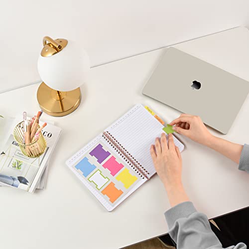 Nelovi Cute Mini Spiral Notebook College Ruled, 8.25" X 6.25" With Durable Hardcover, 160 College Lined Pages, 100 Gsm Thick Paper, Inner Pockets, Tab Stickers, Sticky Notes, And Removable Ruler (Pink Marble Notebook) #TOP6