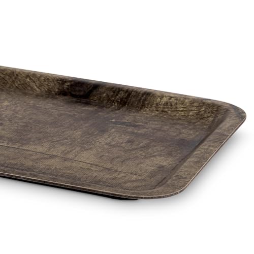 Image of Freelance Nature Kraft Serving Tray Antique Pine, 24x34 cm, Rectangle, Non-Slip Surface, Decorative Anti-Skid Kitchen & Dining /Coffee Table Trays for Breakfast /Food /Tea - Brown, Made in Europe