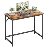 VASAGLE Bureau d'Ordinateur, Table, 50 x 100 x 76 cm, pour Bureau, Chambre, Salon, Cadre en Métal, Marron Rustique et Noir d'Encre LWD41XV1