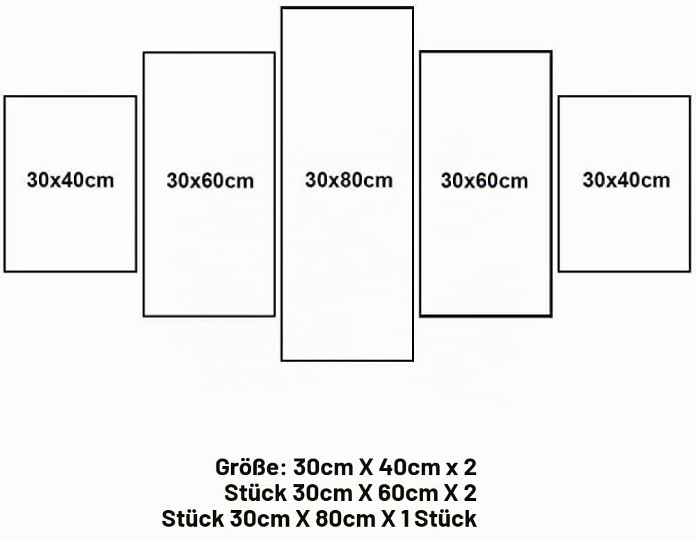 5 Teilig Leinwand Wanddeko Gerahmtes Malerei Leinwanddrucke Geschenk 5 Stück Leinwand Bilder Moderne Wandbilder XXL Wohnzimmer Wohnkultur John Deere Traktor Rasenmäher Landwirtschaft（Gerahmt）