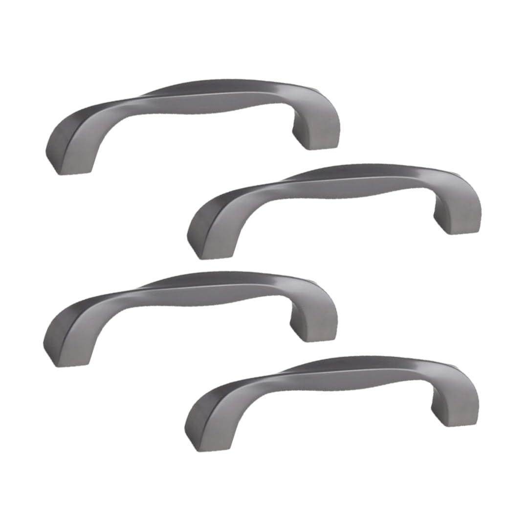 Kjdxfhfh 96Mm Gray Drawer Handles, Cabinet Pulls 4-Pack Zinc Alloy Drawer Handle Wardrobe Shoe(96Mm Gray)