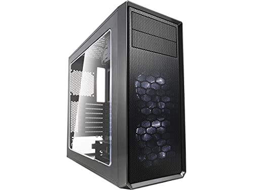 Fractal Design Focus G - Mid Tower Computer Case - ATX - High Airflow - 2X Fractal Design Silent LL Series 120mm White LED Fans Included - USB 3.0 - Window Side Panel - Grey