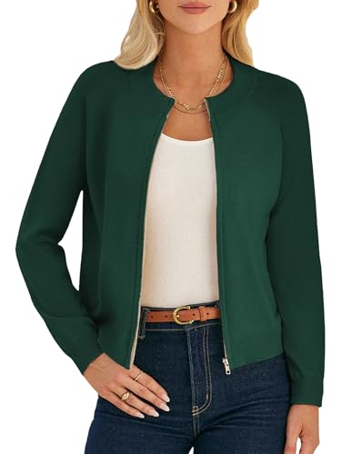 Image of GRACE KARIN Womens Long Sleeve Zip Up Cardigan Sweaters Lightweight Sweater Jacket Knitted Fashion Clothes