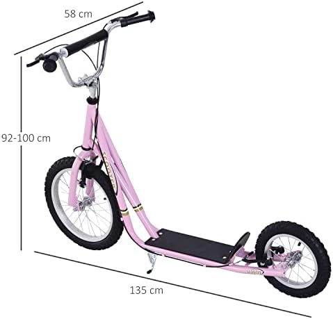 HOMCOM Adult Teen Push Scooter Kids Children Stunt Scooter Bike Bicycle Ride On Alloy Wheel Pneumatic Tyres