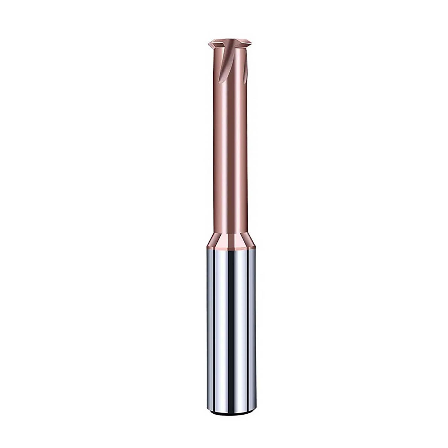 Router bits, Tungsten Carbide Single Tooth Spiral Milling Cutter 3 Flutes 4 Blades CNC Tool Thread End Mill Router Bits(M5x0.8)