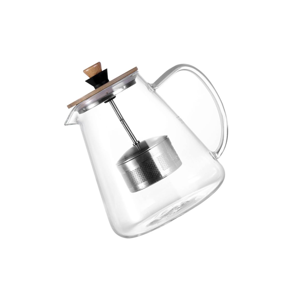 jojofuny Tetera de Vidrio con Infusor de Acero Inoxidable Resistente al Calor y Anti-grietas de 750ml para Oficina y Tiendas con Diseño Elegante y Único