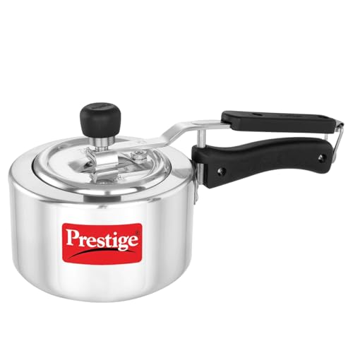 Prestige 1.5Litre Aluminium Nakshatra Svachh Innerlid Pressure Cooker|Deep lid for spillage control|Virgin Aluminium|Gas Compatible|Metallic Safety Plug|Sturdy Handles|5 Years warranty|ISI Certified