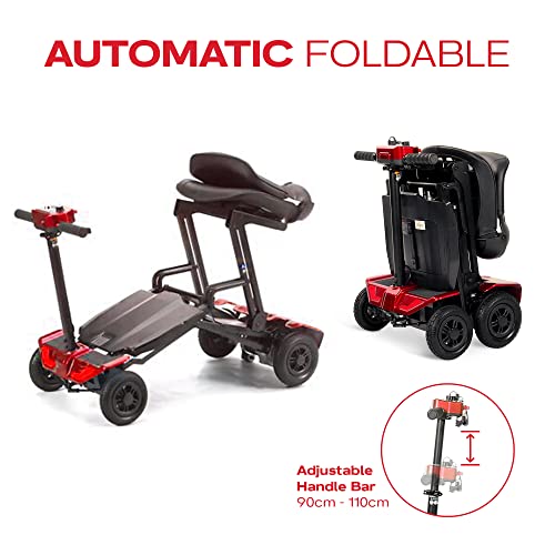 Rubicon Fx7 Automatic Foldable Mobility Scooter For Adults - Deluxe One Click Fold And Unfold - Longest Range With Lithium Battery (Model1) #TOP1
