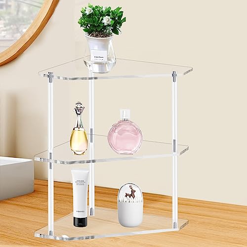Tasybox TBCS1 Corner Shelf 2 Tier Bathroom Counter Organizer Acrylic Countertop Corner Shelves thumb #6